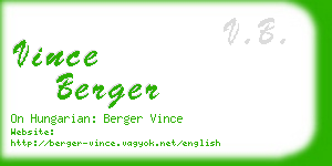 vince berger business card